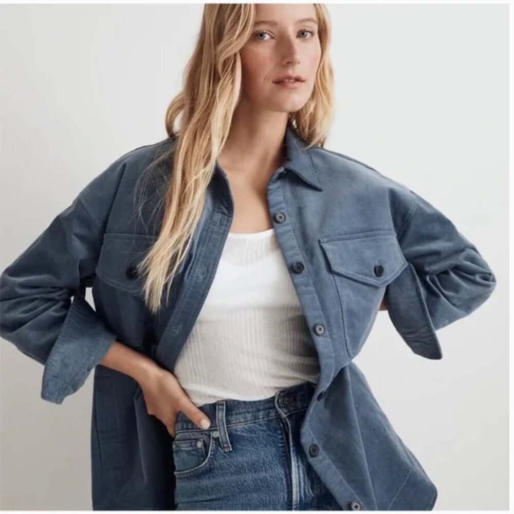 NWOT Madewell Corduroy Twill Oversized Shirt Jacket Size XS